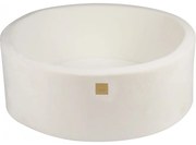 Okrągły Suchy Basen Dla Dziecka, 90x30cm, Supersoft Velvet, Biały, Bez Piłek - Meowbaby®