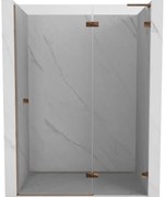 Mexen Lunar L drzwi prysznicowe uchylne prawe 130 cm, transparent, różowe złoto - 834L-130-000-60-00-P