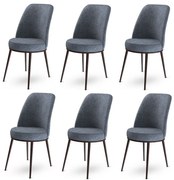 Zestaw krzeseł do jadalni Dexa Fume and Brown, 6 szt., 6 szt.