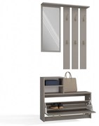 Garderoba Vera GLINA zestaw szary beż wieszaki szafka na buty z siedziskiem