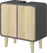 Szafka wisząca pod umywalkę antracyt/dąb 60x30x61 arla