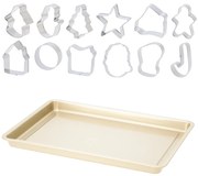 Foremki do pierników FJOLI, 13 wykrawaczek + stalowa blaszka z powłoką antyprzywierającą