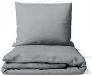 Szara pościel jednoosobowa z mikrosatyny 140x200 cm Basic – Bonami Essentials