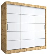 Szafa przesuwna dąb artisan + biały 200 cm D1-S34