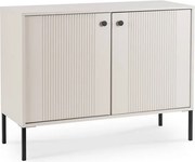 Komoda do Salonu SOFT 104 cm Kaszmir Ryflowana Dwudrzwiowa Japandi