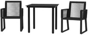 Zestaw czarny mebli ze ogrodowych szklanym stołem S8-M91