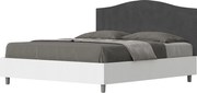 Łóżko bez stelaża 160x190 konstrukcja Frassino biała zagłówek microfibra Szary Grace