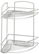 Narożna stalowa półka łazienkowa w kolorze srebrnym – Metaltex