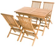 Zestaw ogrodowy z drewna tekowego FOXI II. 1 + 4 (poduszki GRATIS)
