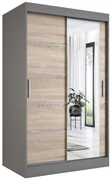 Szafa przesuwna MODUO COMFORT 2 120 antracyt/dąb sonoma z lustrem MKPOL