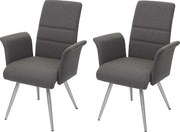 Krzesło do jadalni MCW-G55 (zestaw 2 sztuk),  szaro-brązowy