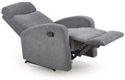 OSLO 1S, fotel 1S ciemny popiel szary, rozkładany, podnóżek, relax