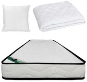 Zestaw pościelowy 90 x 190 cm materac piankowy z pokrowcem bambusowym gr.15cm + kołdra + 1 poduszka - KANANI de NATUREA