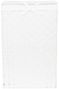 Biały kosz na pranie z pokrywką Compactor Laundry Basket Linen, wys. 60 cm