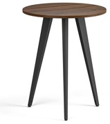 Stolik kawowy PRIMO VIBE, średnica 60 cm, czarna podstawa, orzech