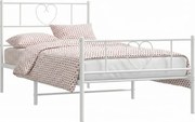 Białe pojedyncze łóżko metalowe 90x200 cm M3-H79