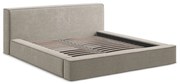 Szarobrązowe tapicerowane łóżko dwuosobowe ze schowkiem i stelażem 160x200 cm Noho – Makamii