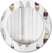 Lustro dekoracyjne okrągłe Pióra