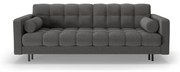 Ciemnoszara rozkładana sofa ze schowkiem z materiału bouclé 222 cm Bali – Cosmopolitan Design
