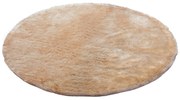 Dywan shaggy z długim, bardzo miękkim włosem, okrągły  - Śr. 200 cm - Ciemny beżowy - DOLCE