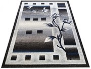 Szaro-turkusowy dywan w kwiaty do pokoju M7-D91