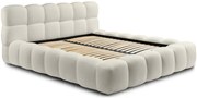 Kremowe łóżko z miękkim zagłówkiem H2-S60