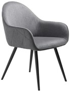 Szary tapicerowany fotel jadalniany z podłokietnikami Minto – Unique Furniture