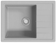 Szary prostokątny zlewozmywak z granitu R6-C65