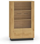 Witryna niska BRONX 2D 92cm dąb/czarna ML MEBLE