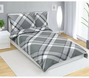 Bellatex Pościel satynowa Karo szary, 140 x200 cm, 70 x 90 cm, 140 x 200 cm, 70 x 90 cm