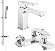 Mexen Uno DQ77 zestaw wannowy, chrom - 71403DQ77-00