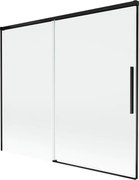 Mexen Rox parawan nawannowy 2-skrzydłowy rozsuwany 180 x 150 cm, transparent, czarny - 8C9-180-001-70-00