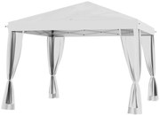 Outsunny Składany Pawilon z Bocznymi Ściankami inklu. Torba, Pawilon Ogrodowy, Metal, Tkanina Oxford, 3 x 3 m, Kremowy