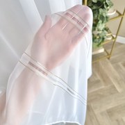 Firana woalowa z Dwoma Złotymi Pasami elegancka - wys. 300 cm