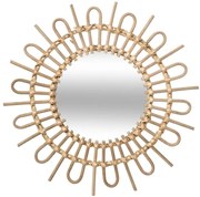 Lustro dekoracyjne z wikliny SOLEIL, Ø 50 cm