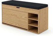 Szafka na buty z siedziskiem i wysuwanymi półkami GRADIA, 100 x 34 x 50 cm
