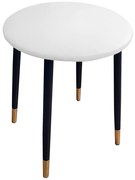 Taboret TRIX D10 biały podstawa czarna/złota