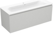 Mexen Rivel szafka łazienkowa 120 cm z umywalką Vela, 1 szuflada, ryflowana , szara mat/biała mat - 91A20-12047-1-BF62-W23M01