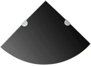 Czarna szklana półka narożna D4-K83