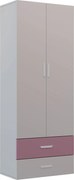 Młodzieżowa szafa dwudrzwiowa kaszmir + róż F8-R50