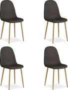 Zestaw krzeseł jadalnianych 44x88x45,5 cm, antracytowe krzesła typu Egg