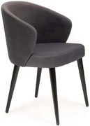 Czarne welurowe krzesło kubełkowe A8-E01