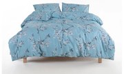 Niebieska pościel jednoosobowa z bawełny renforcé 140x200 cm Blue Floral – Mila Home Luxury