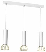 Lampa wisząca, potrójna, nad stół, biała DANTE White/Gold 3x mini GU10