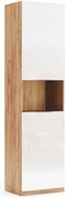 Nowoczesny regał słupek dąb craft + biały połysk Z3-B26