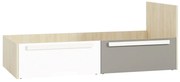 Łóżko DOT 90x200 buk/białe/szare z szufladami ML MEBLE