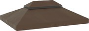 Outsunny pokrycie do pawilonu ogrodowego 3x4 m, dwuwarstwowe, z tkaniny Oxford 600D z otworami odpływowymi, kawowy | Aosom PL