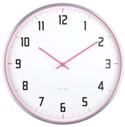 Karlsson 5969BP designerski zegar ścienny różowy,średnica 40 cm