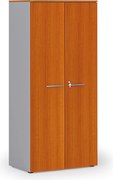 Szafa biurowa z drzwiami PRIMO GRAY, 800 x 500 x 1781 mm, szary/czereśnia
