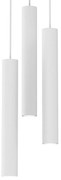 Lampa wisząca HUDSON WHITE 3xGU10, biała, potrójna tuba, na kole